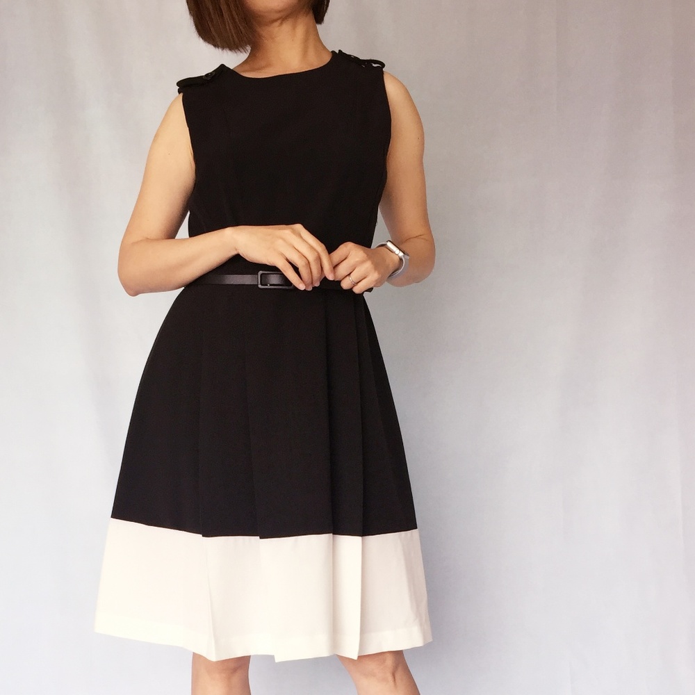 Black and Ivory Midi dress